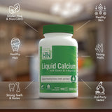Health Thru Nutrition Liquid Calcium Softgels showing softgel size