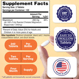 Health Thru Nutrition Magnesium Glycinate 240 tablets side view