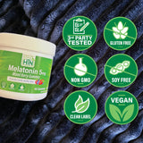 Health Thru Nutrition Melatonin Gummies mixed berry flavour close-up