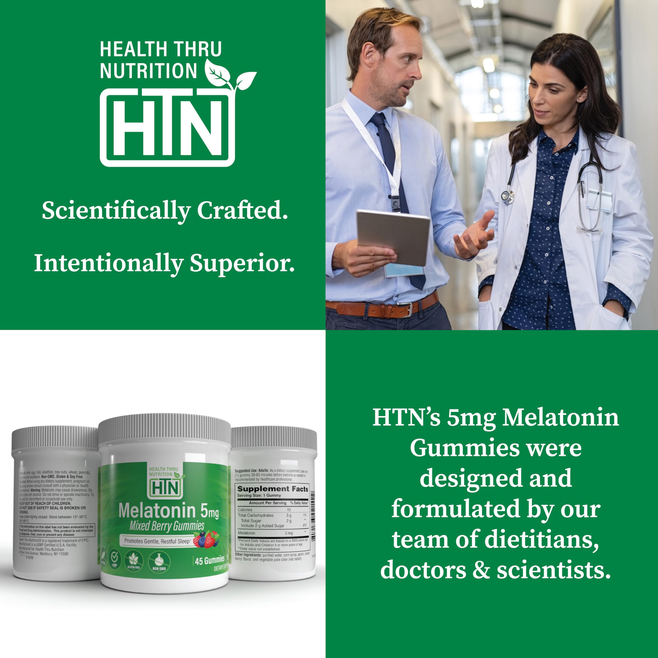 Health Thru Nutrition Melatonin Gummies nutritional information