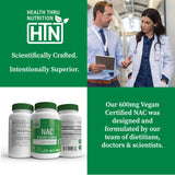 Health Thru Nutrition N-Acetyl Cysteine 600mg capsule with measuring spoon