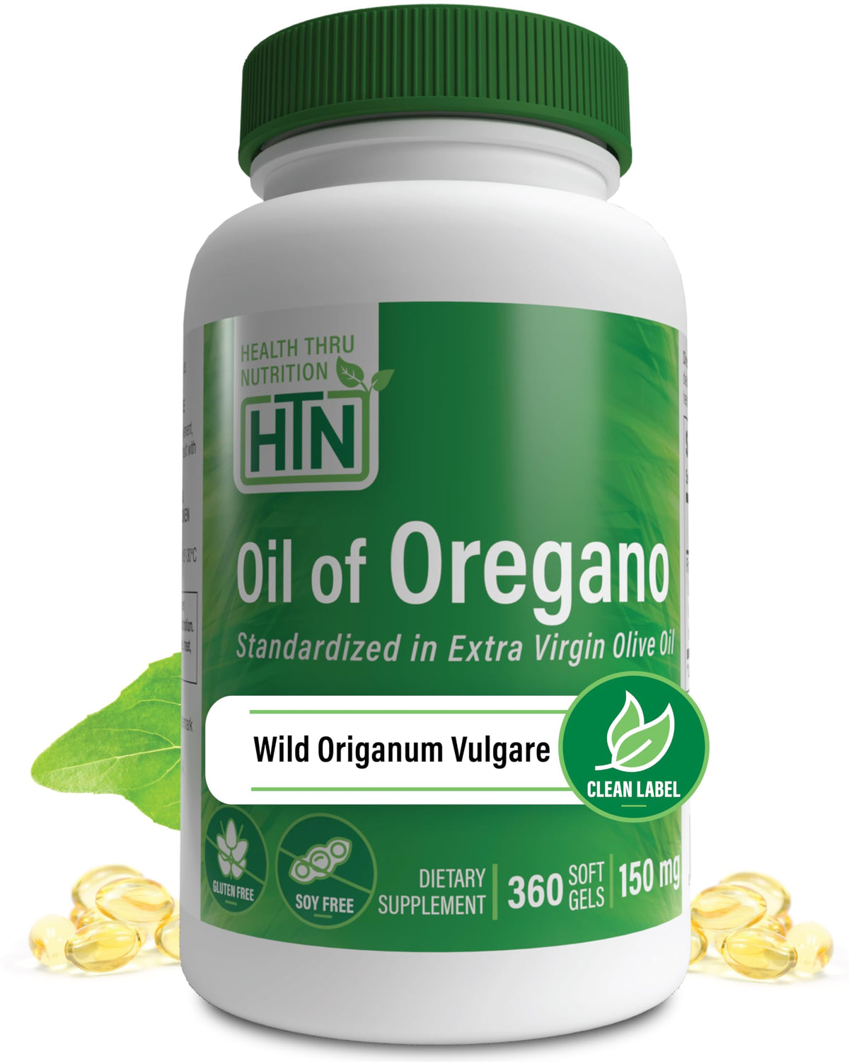 Health Thru Nutrition Oil of Oregano 150mg front view