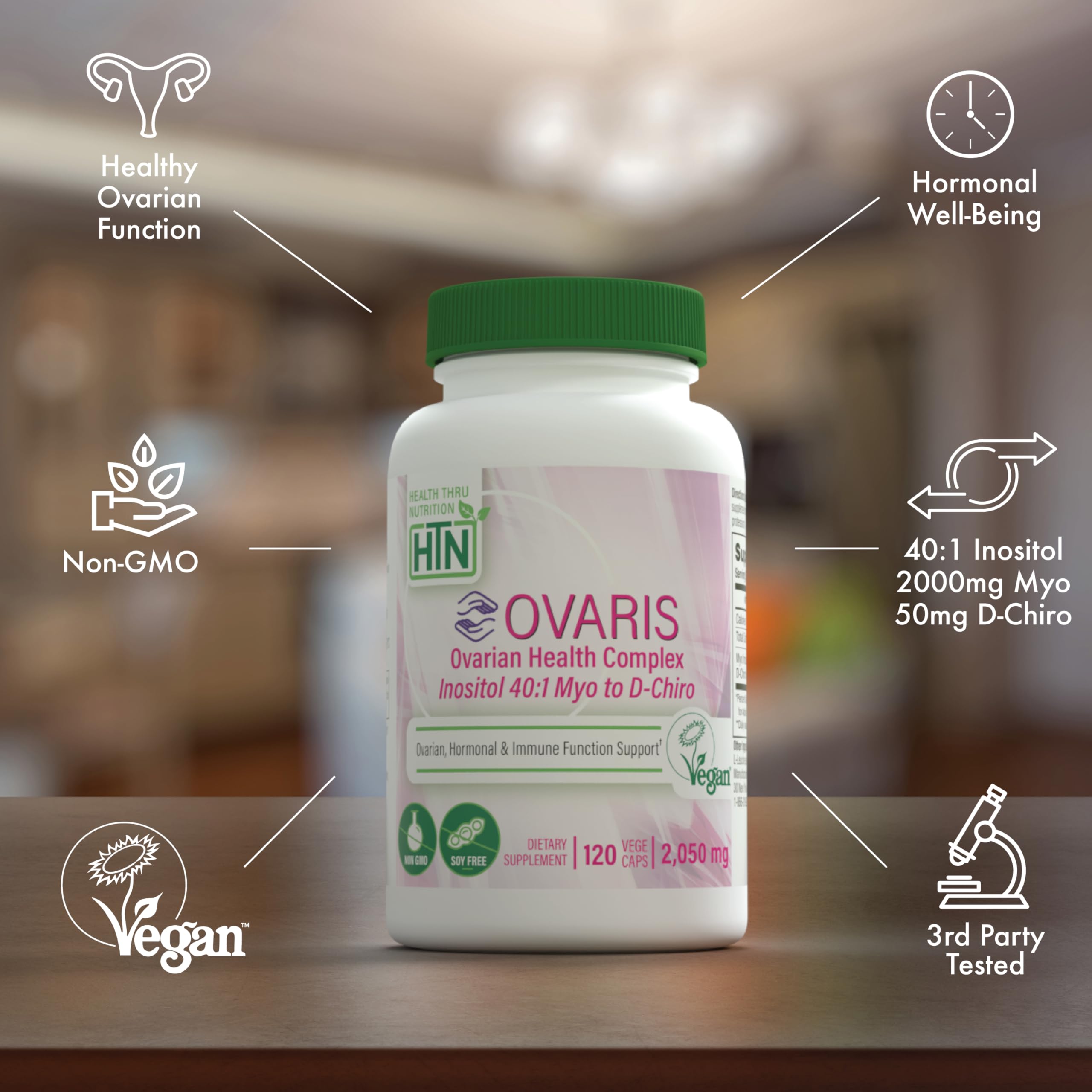 Health Thru Nutrition OVARIS Ovarian Health Complex 132g back view