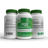 Health Thru Nutrition PQQ PureQQ capsules on a wooden table