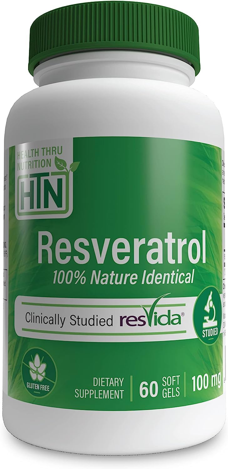 Health Thru Nutrition ResVida Resveratrol Softgels front view