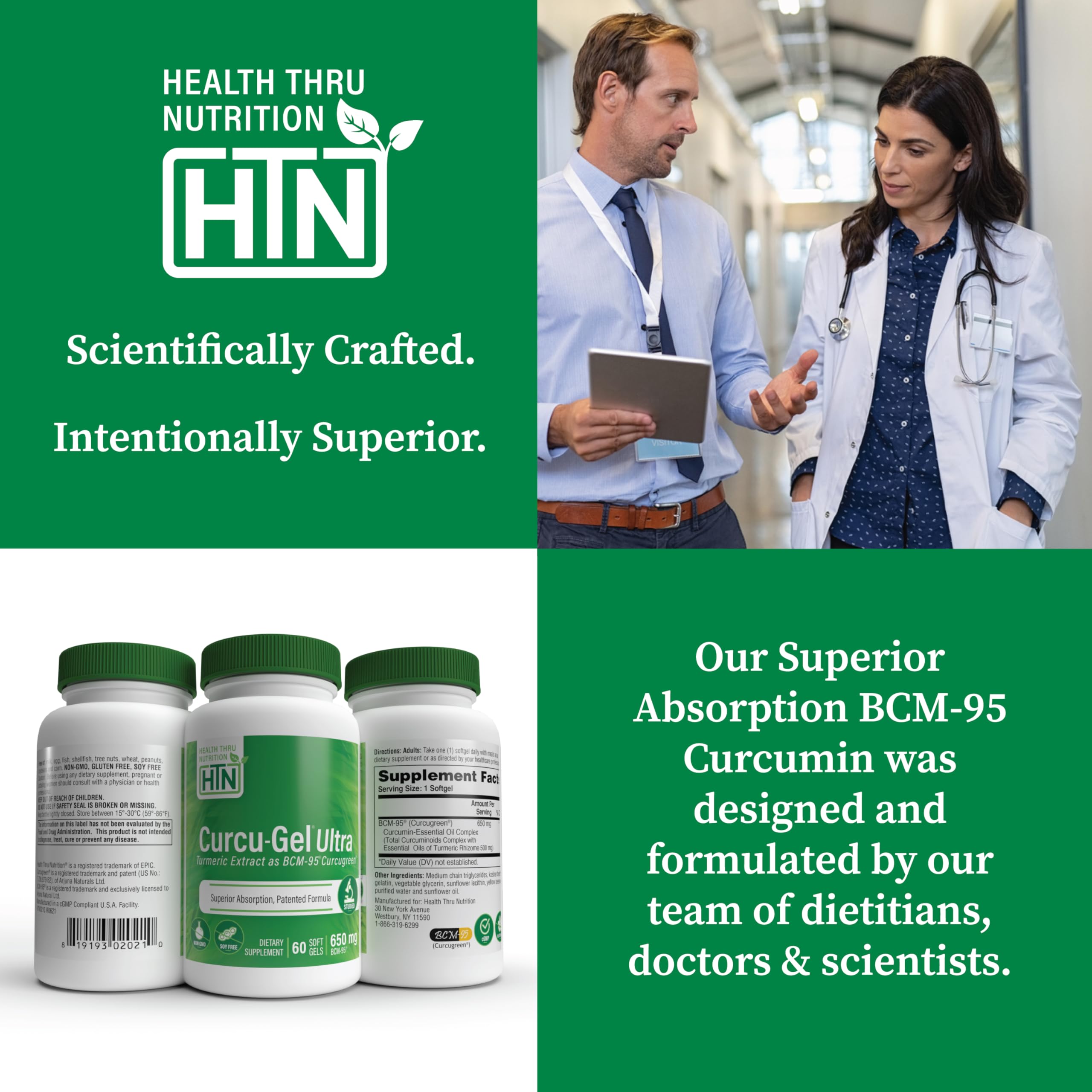 Health Thru Nutrition Turmeric Curcumin BCM-95 650mg supplement ingredients list
