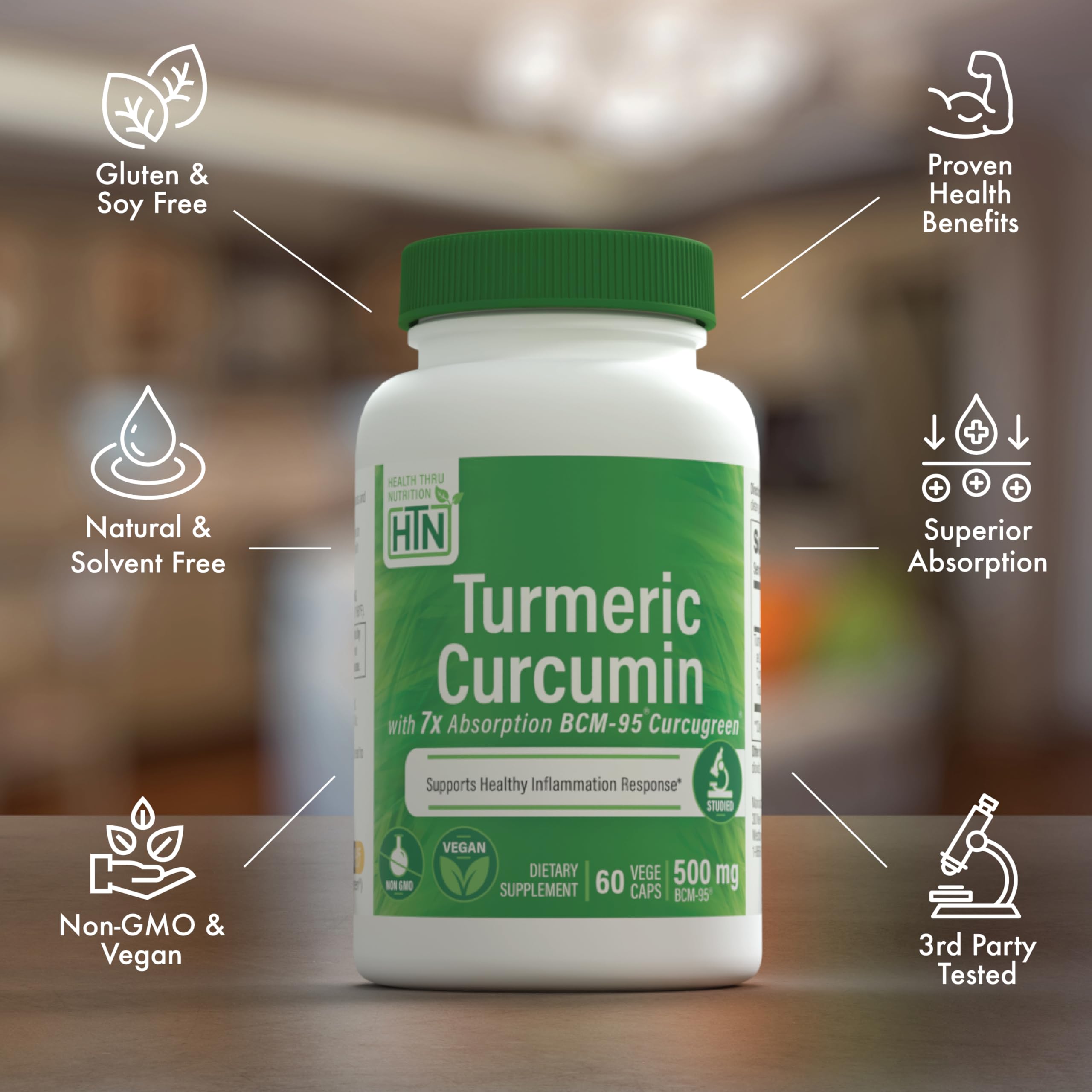 Health Thru Nutrition Turmeric Curcumin Supplement packaging