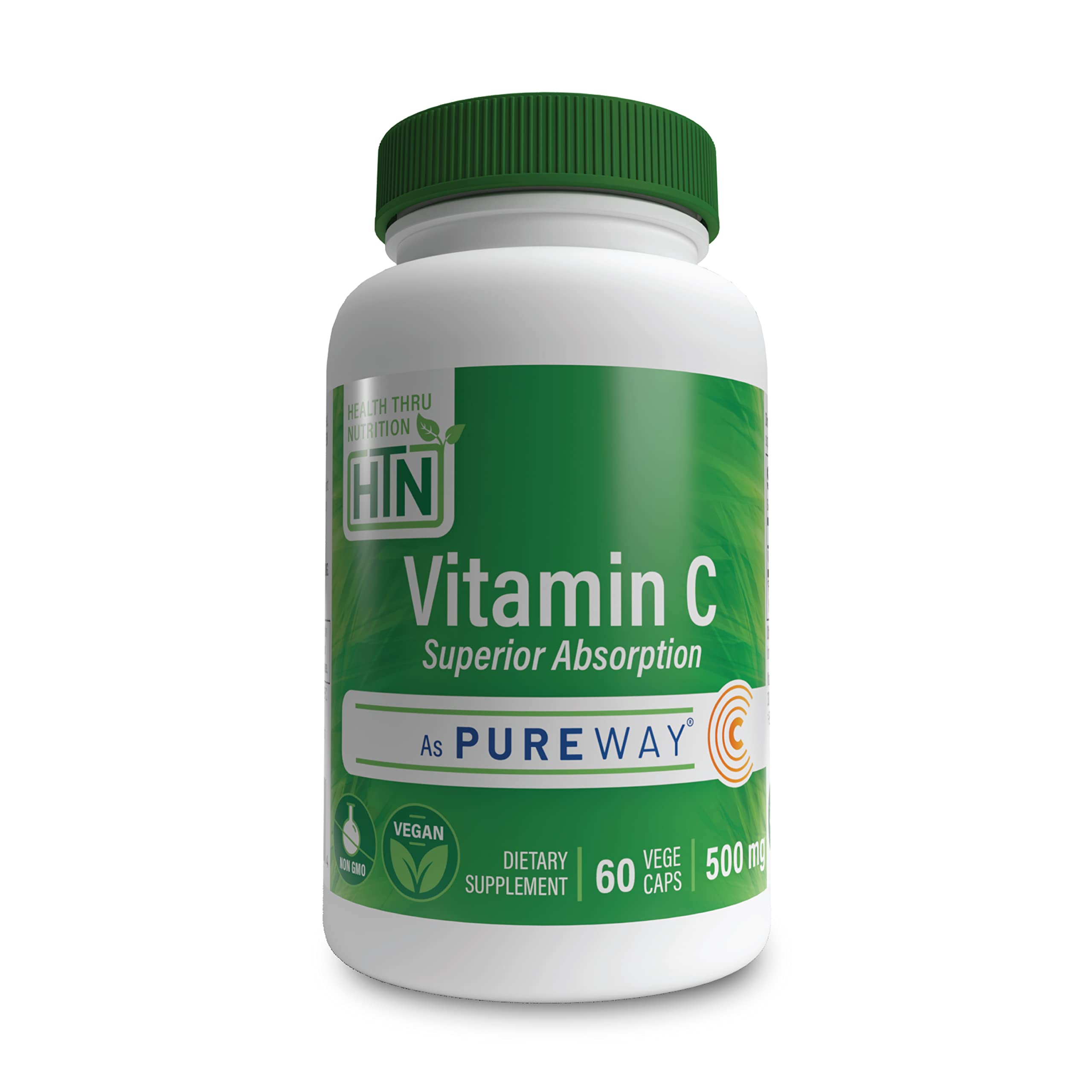 Health Thru Nutrition Vitamin C PureWay-C 500mg Capsules front view