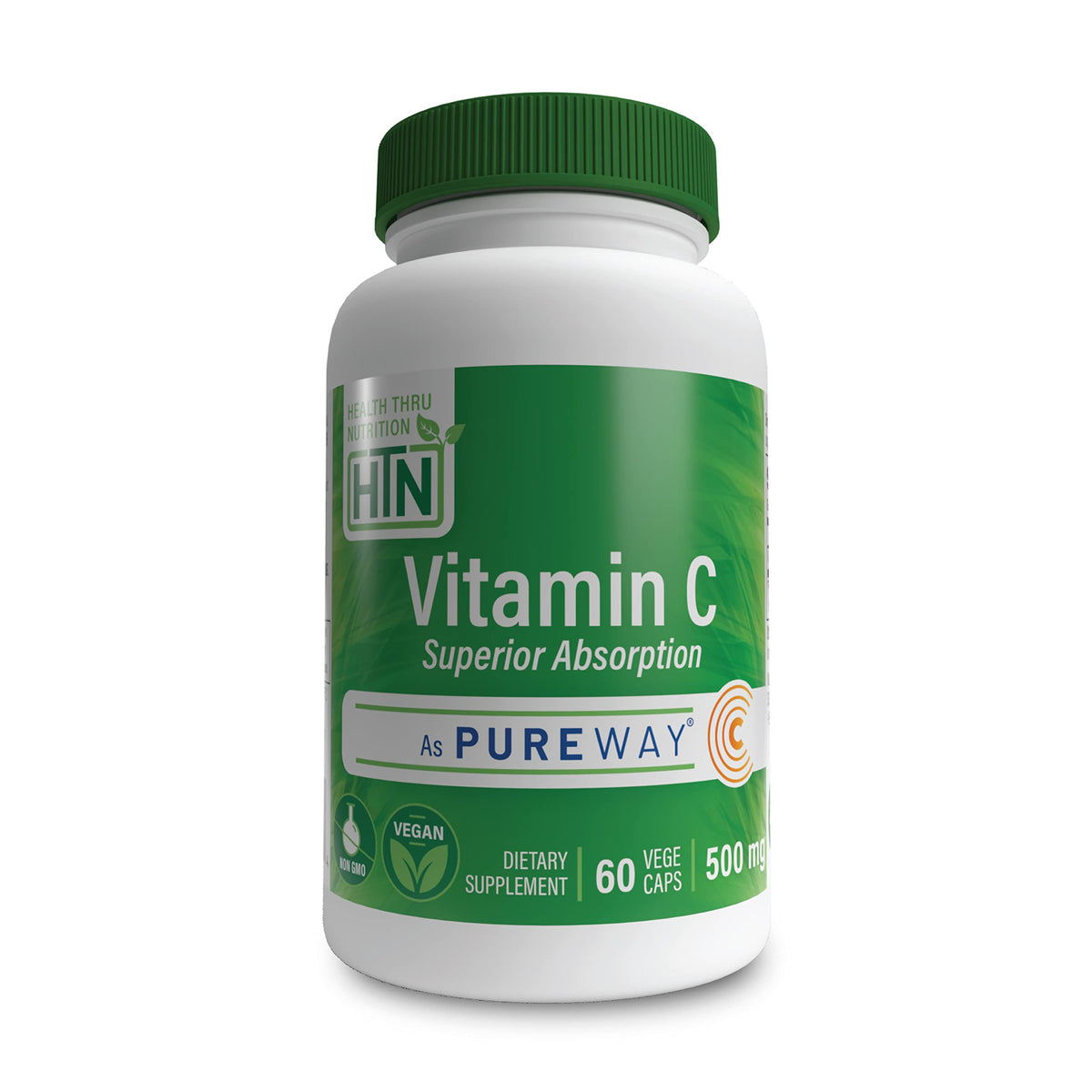 Health Thru Nutrition Vitamin C PureWay-C 500mg Capsules front view