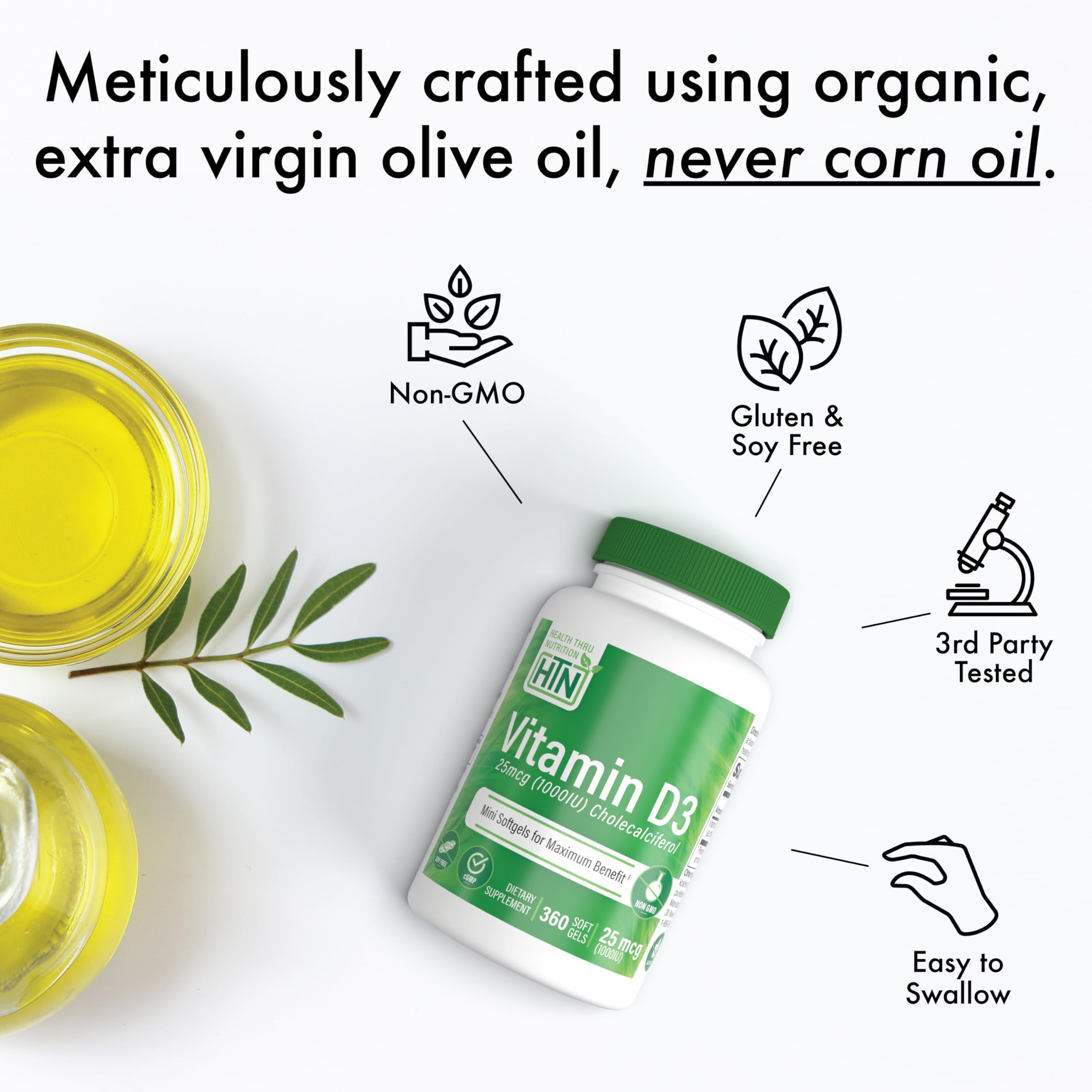 Health Thru Nutrition Vitamin D3 5000IU softgel ingredients list