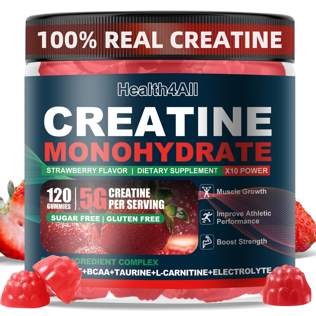 Health4All Creatine Monohydrate Gummies 5000 MG front view