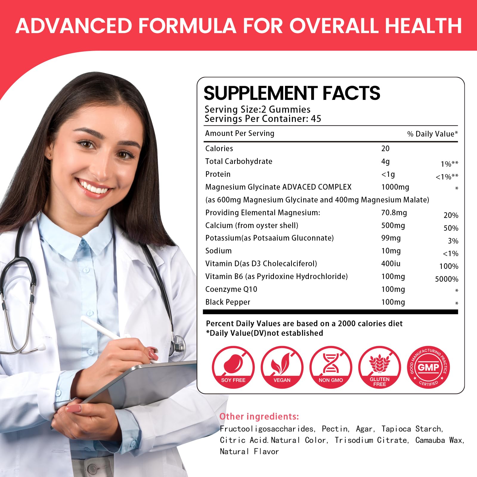 Health4All Magnesium Gummies with vitamins D and B6