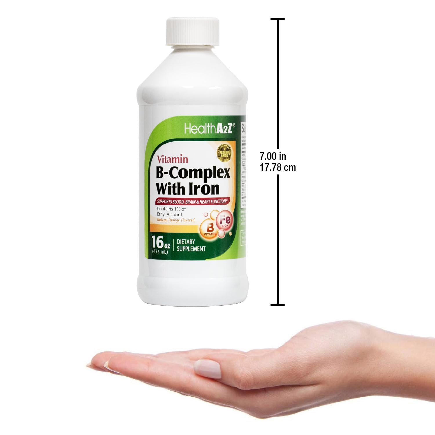 HealthA2Z Liquid Vitamin B-Complex 16 oz with iron ingredient list