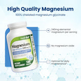 HealthA2Z Magnesium Glycinate 240mg supplement with a glass of water