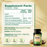 HealthA2Z Vitamins D3 + K2 softgels side view