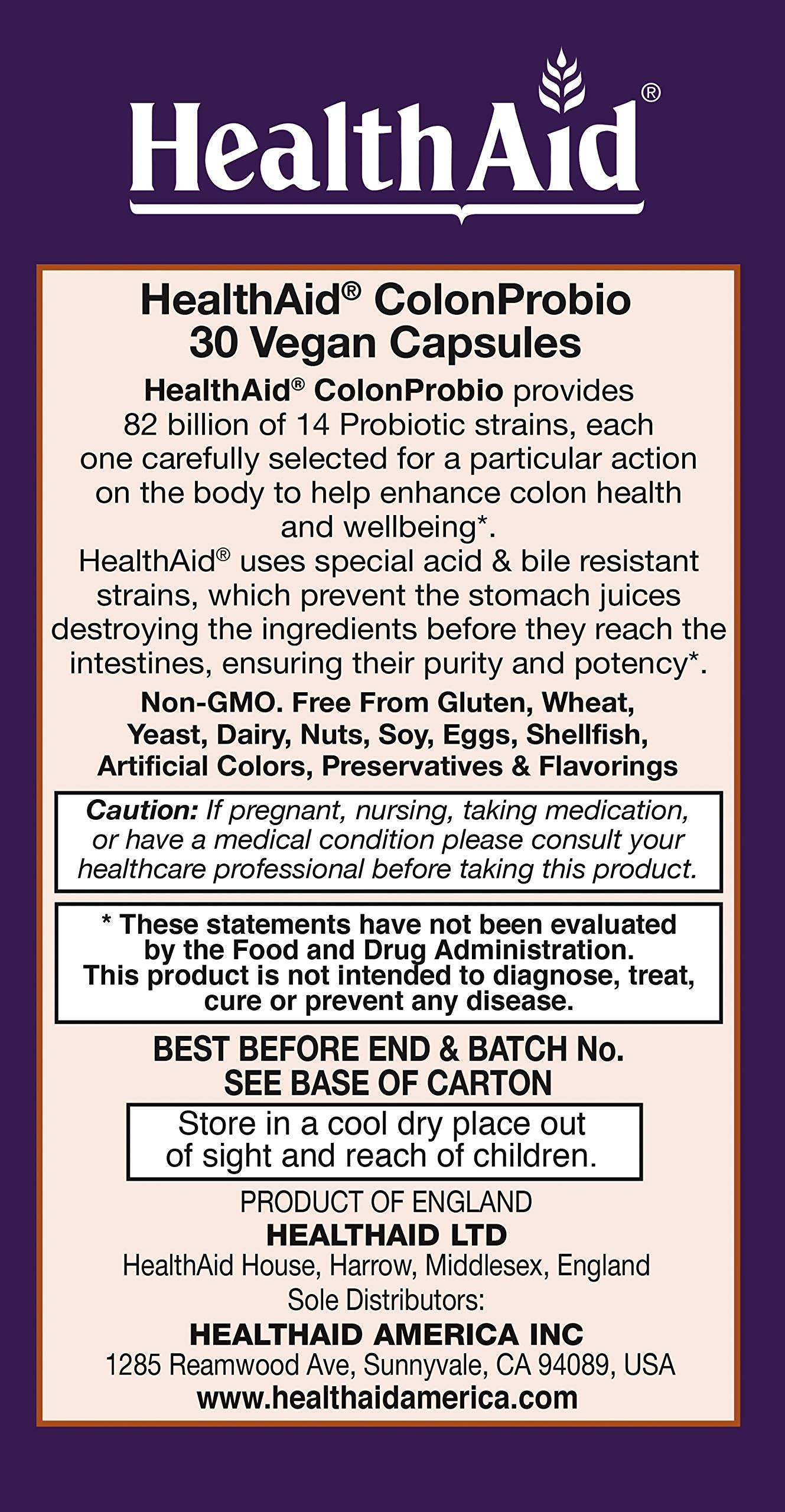HealthAid ColonProbio supplement capsule close-up