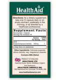 HealthAid Prebiotic Fiber Capsules back view with ingredient list