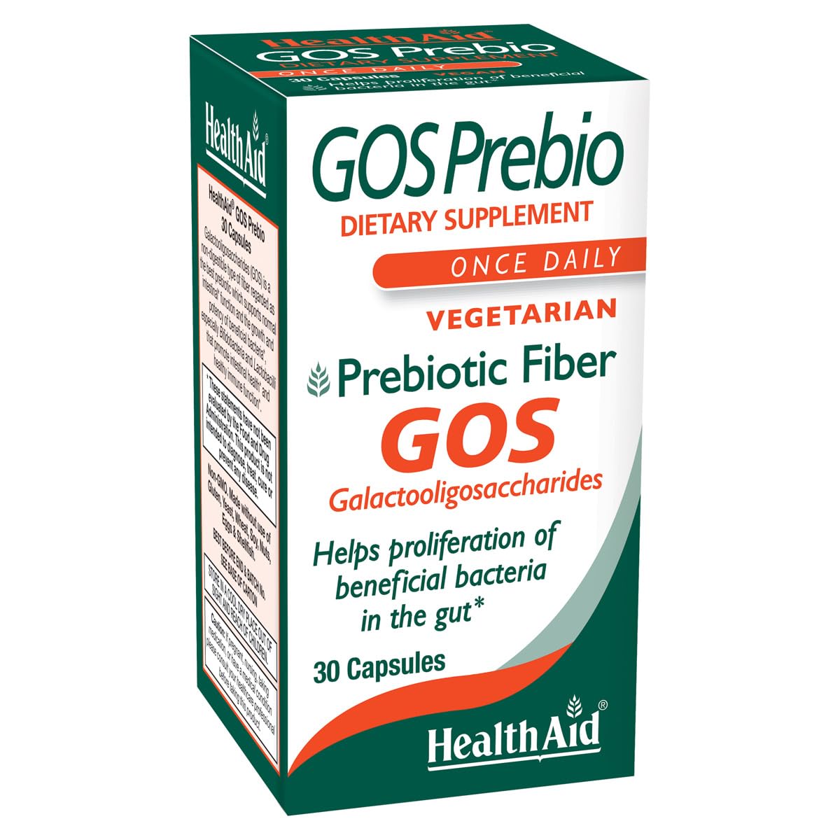 HealthAid Prebiotic Fiber Capsules front view with packaging