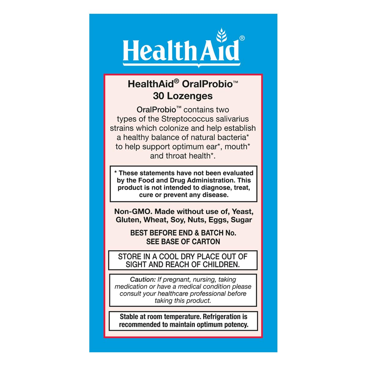 HealthAid Probiotic Chewable Lozenges side view