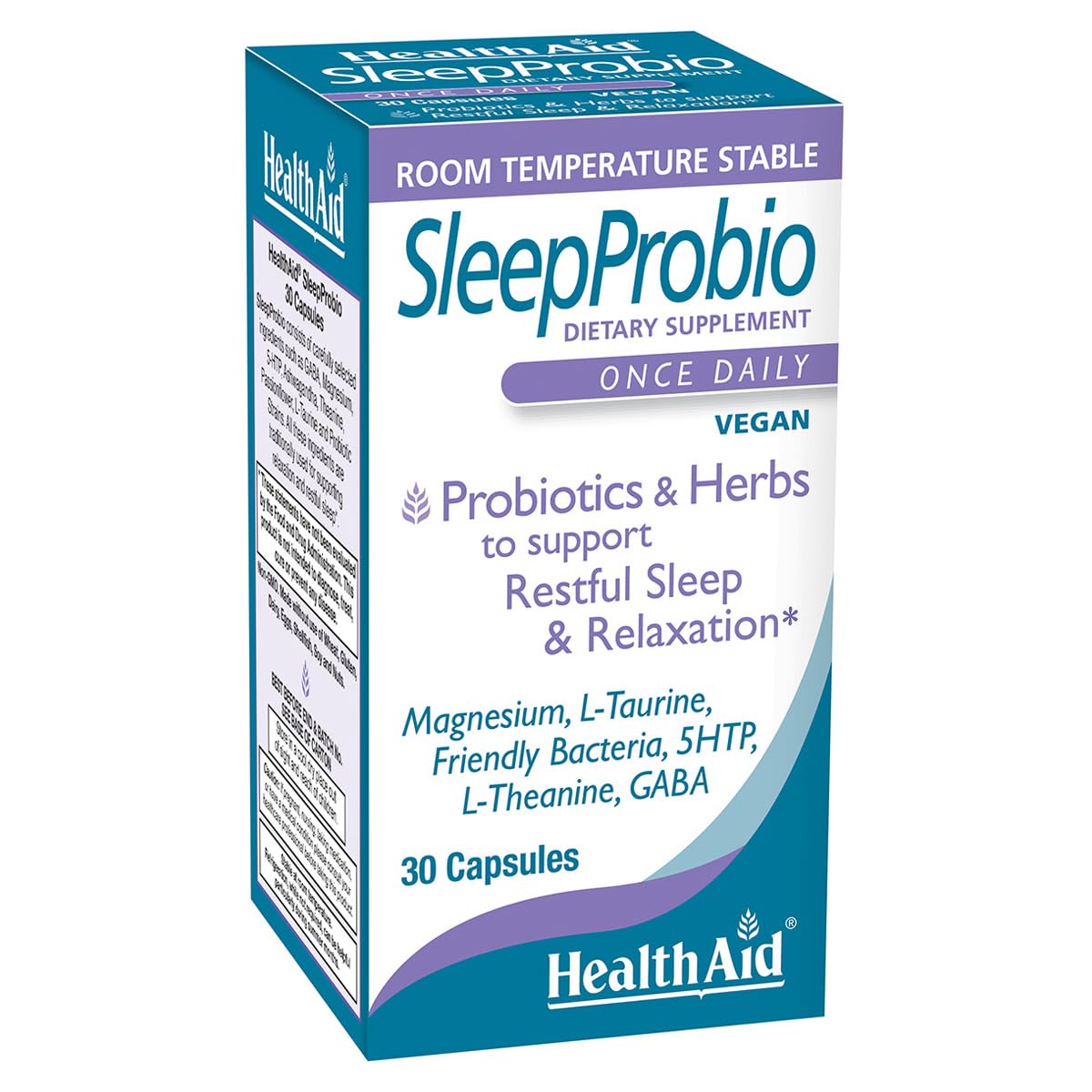 HealthAid SleepProbio Supplement 30 Capsules front view