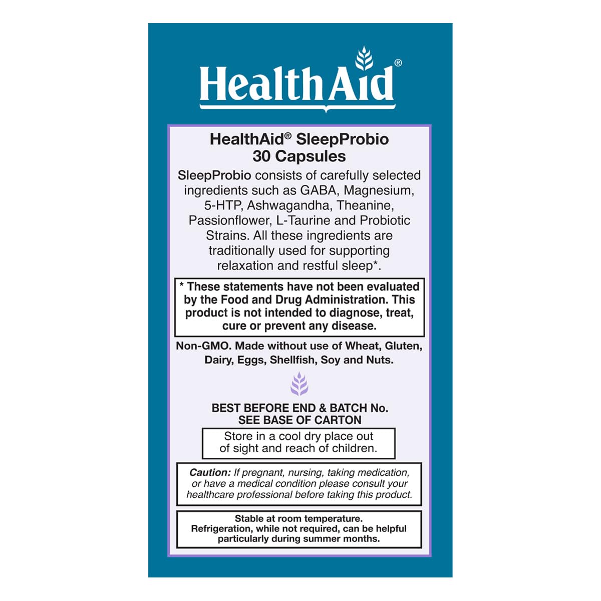 HealthAid SleepProbio Supplement capsule close-up