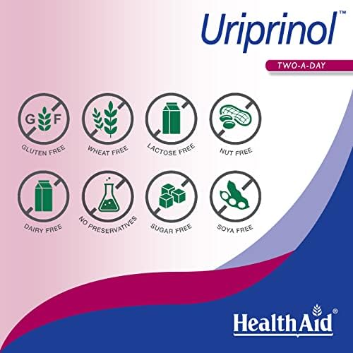HealthAid Uriprinol Uric Acid Support Tablets ingredients list