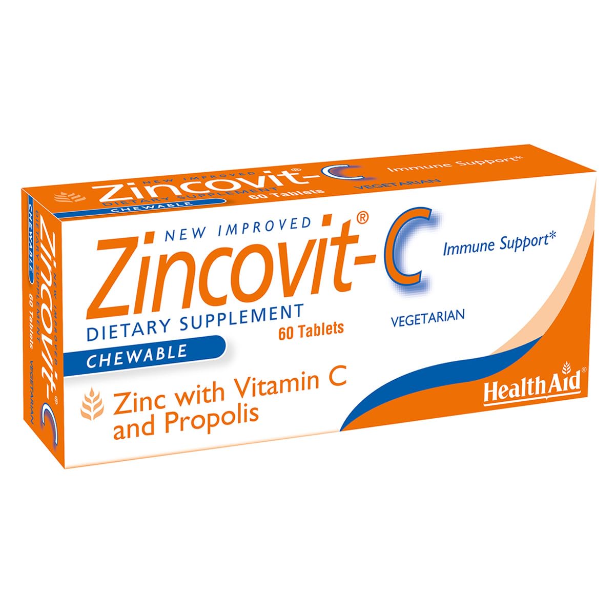 HealthAid Zinc Lozenges 41g front view with packaging