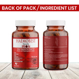HealthBest Iron Supplement back view with ingredient list