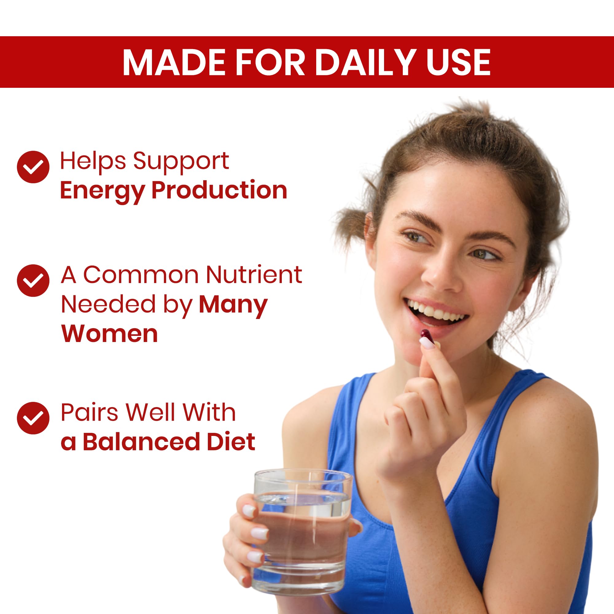 HealthBest Iron Supplement with a measuring spoon