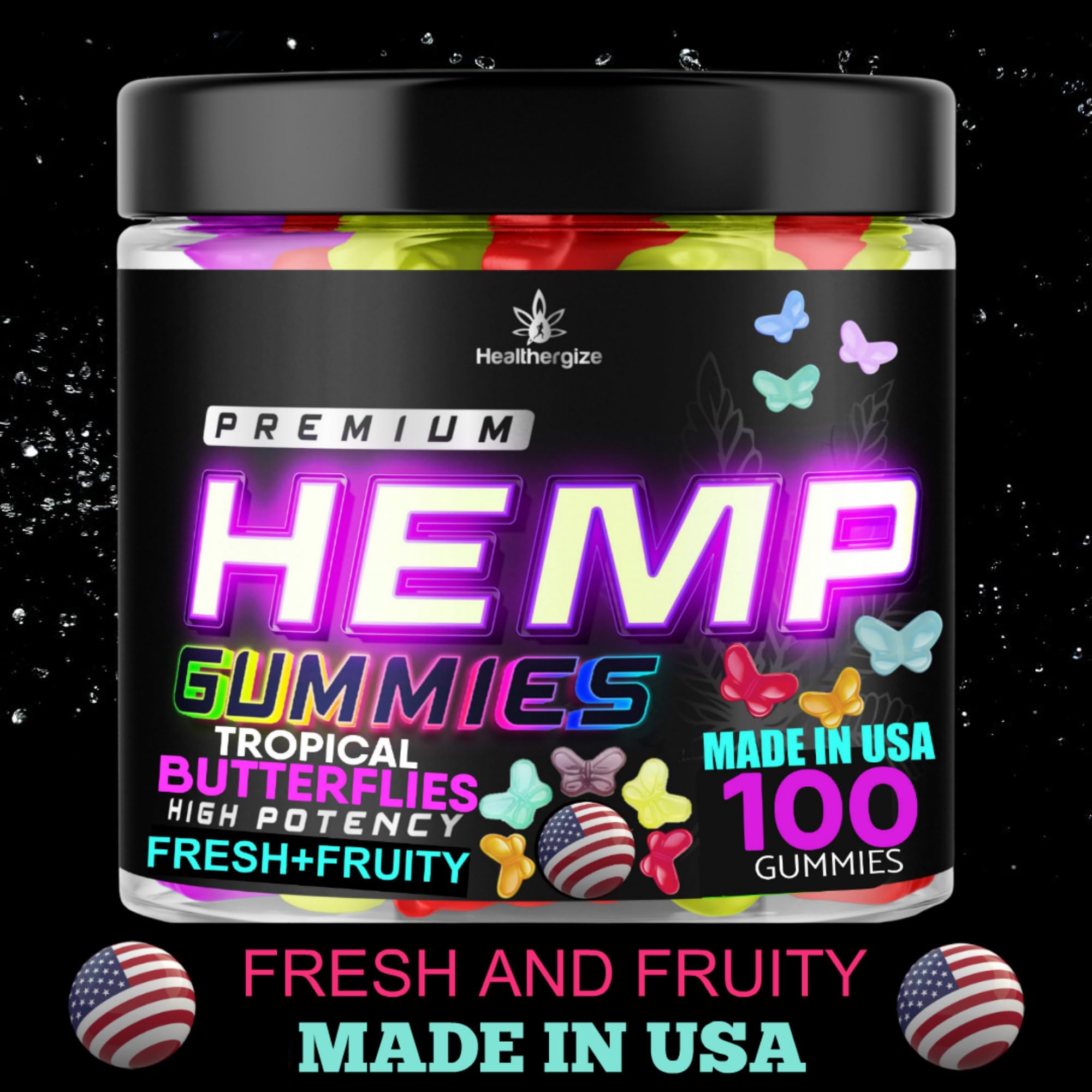 Healthergize Hemp Edibles Sleep Gummies assorted flavours