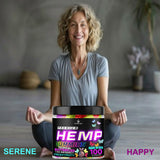 Healthergize Hemp Edibles Sleep Gummies on a wooden table