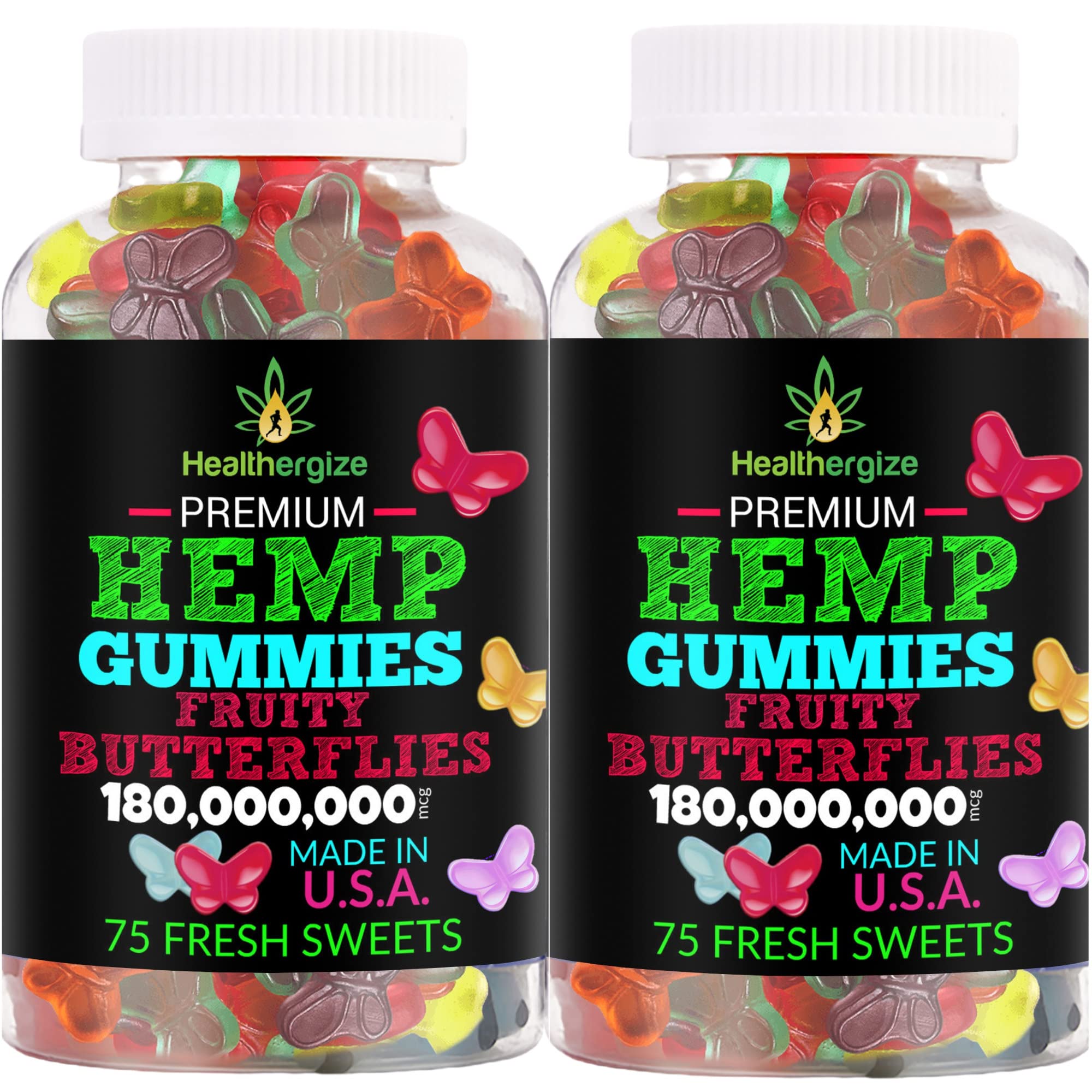 Healthergize Hemp Gummies 150 Count front view