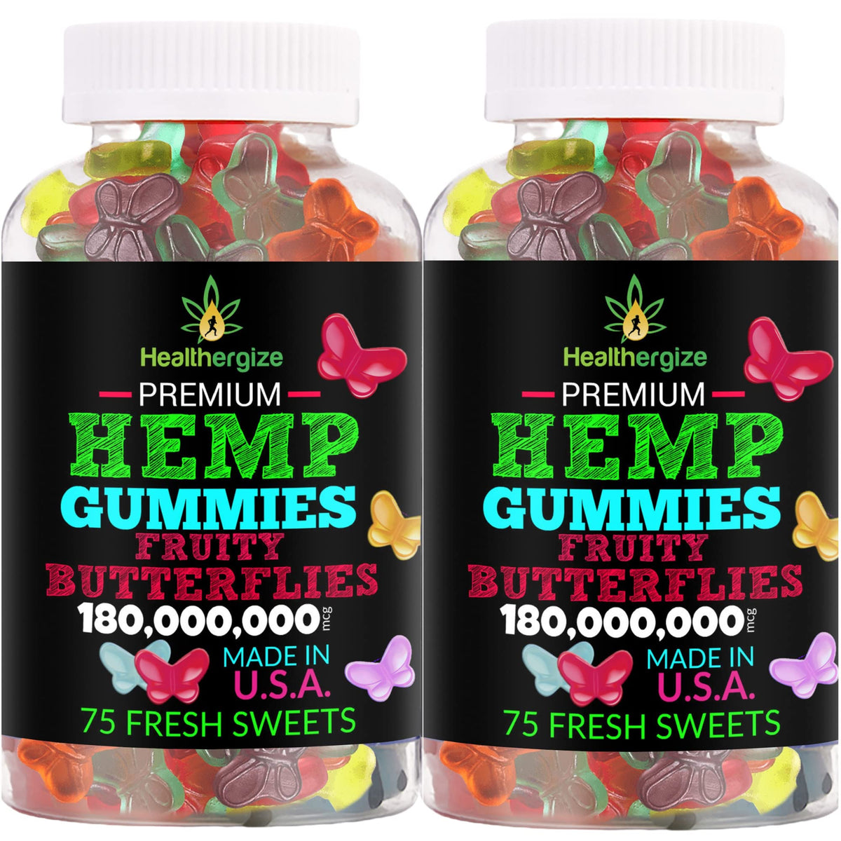 Healthergize Hemp Gummies 150 Count front view
