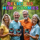 Healthergize Hemp Gummies assorted flavours in a bowl
