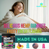Healthergize Hemp Gummies assortment in a bowl