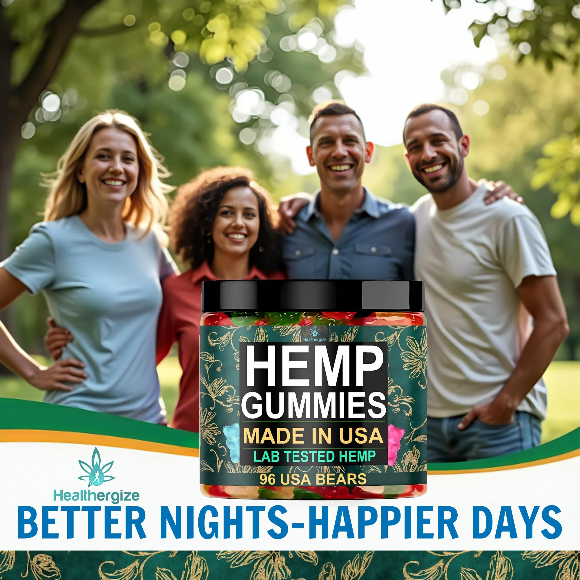 Healthergize Hemp Gummies Blue Raspberry flavour