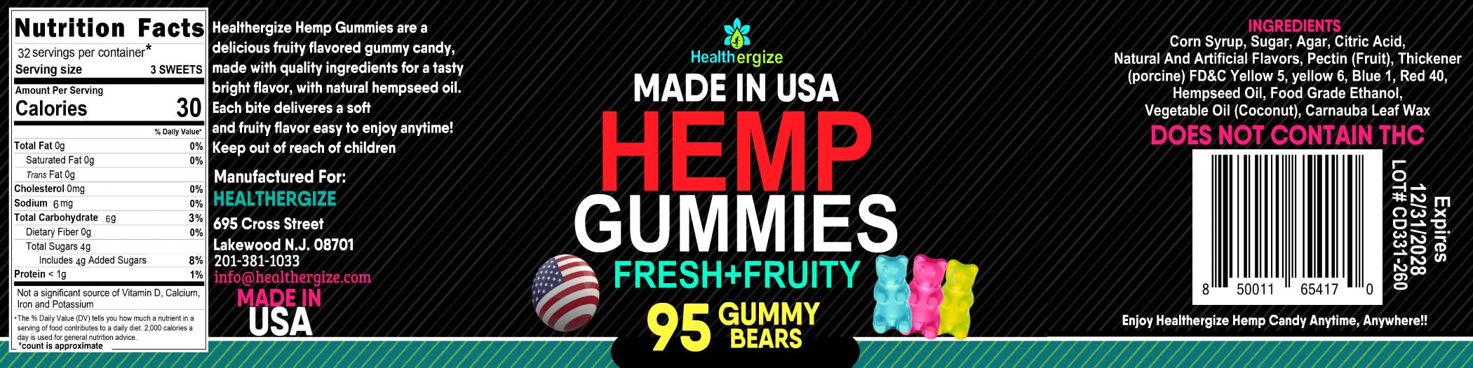 Healthergize Hemp Gummies displayed with other wellness products