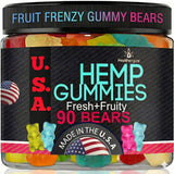 Healthergize Hemp Gummies for Sleep 90 organic fruity bears front view