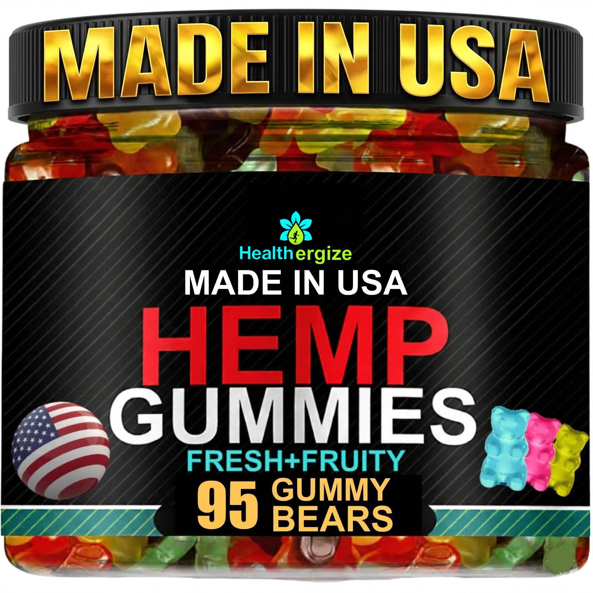 Healthergize Hemp Gummies for Sleep 95 Count front view