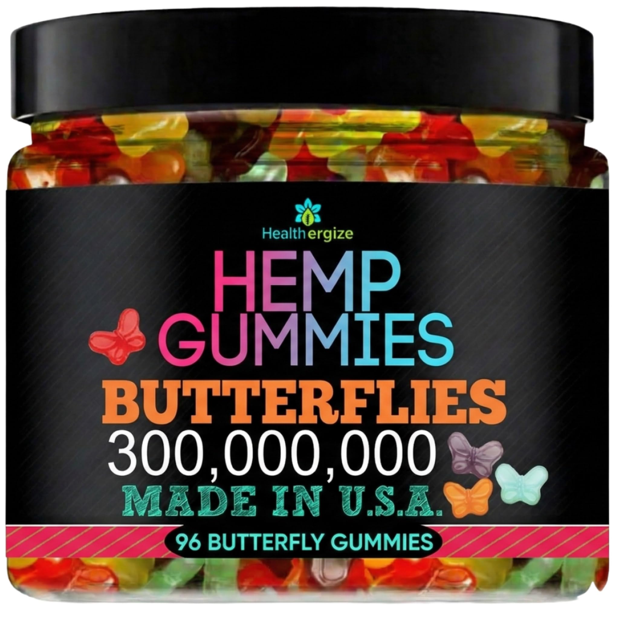 Healthergize Hemp Gummies for Sleep & Calm bottle front view