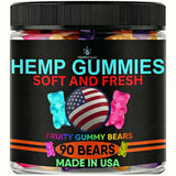 Healthergize Hemp Gummies for Sleep front view with assorted flavours