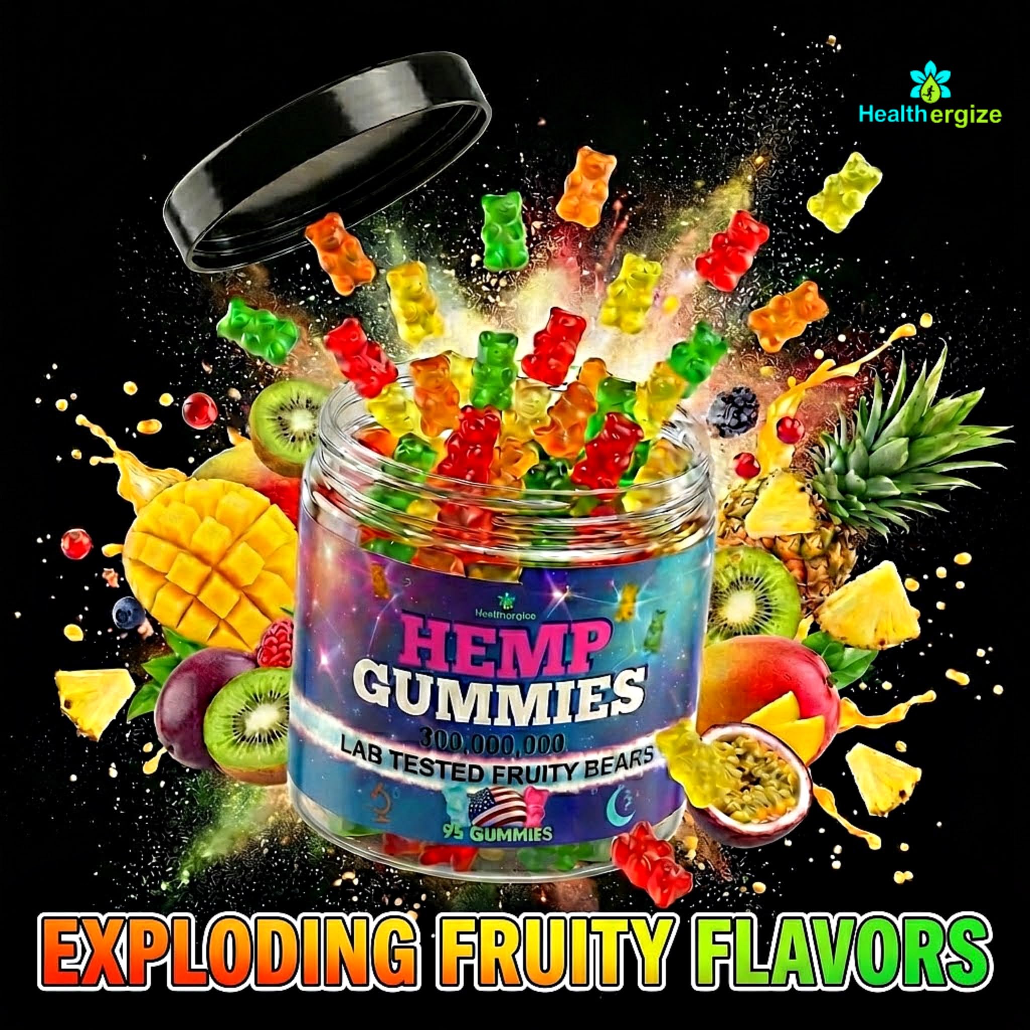 Healthergize Hemp Gummies Green Apple flavour