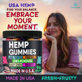 Healthergize Hemp Gummies on a wooden table with fruits