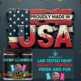 Healthergize Hemp Gummies packaging with nutritional information