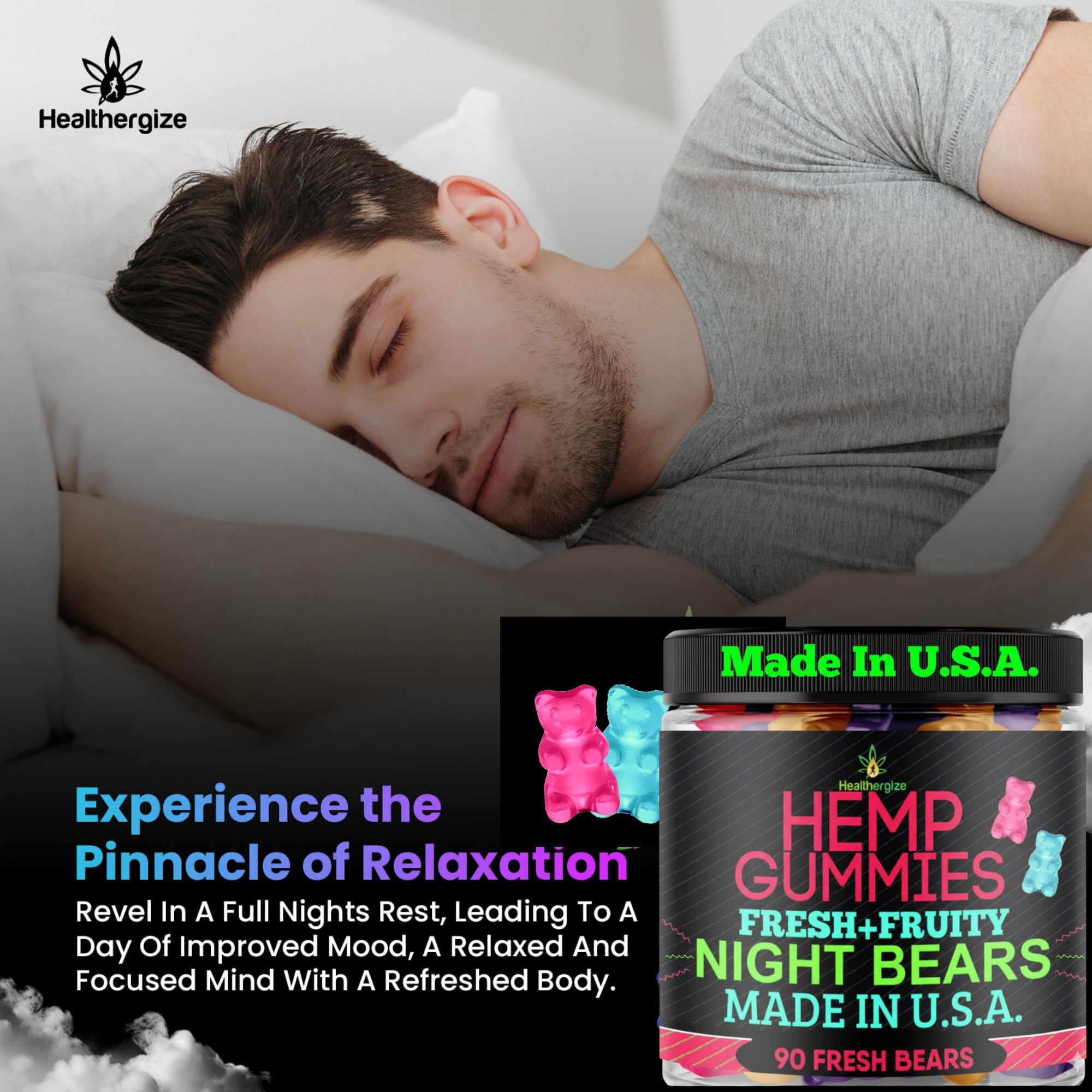 Healthergize Hemp Gummies Strawberry flavour