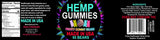 Healthergize Hemp Gummies with fresh fruits as background