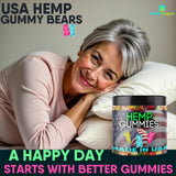 Healthergize Hemp Oil Gummies jar with lid sealed for freshness