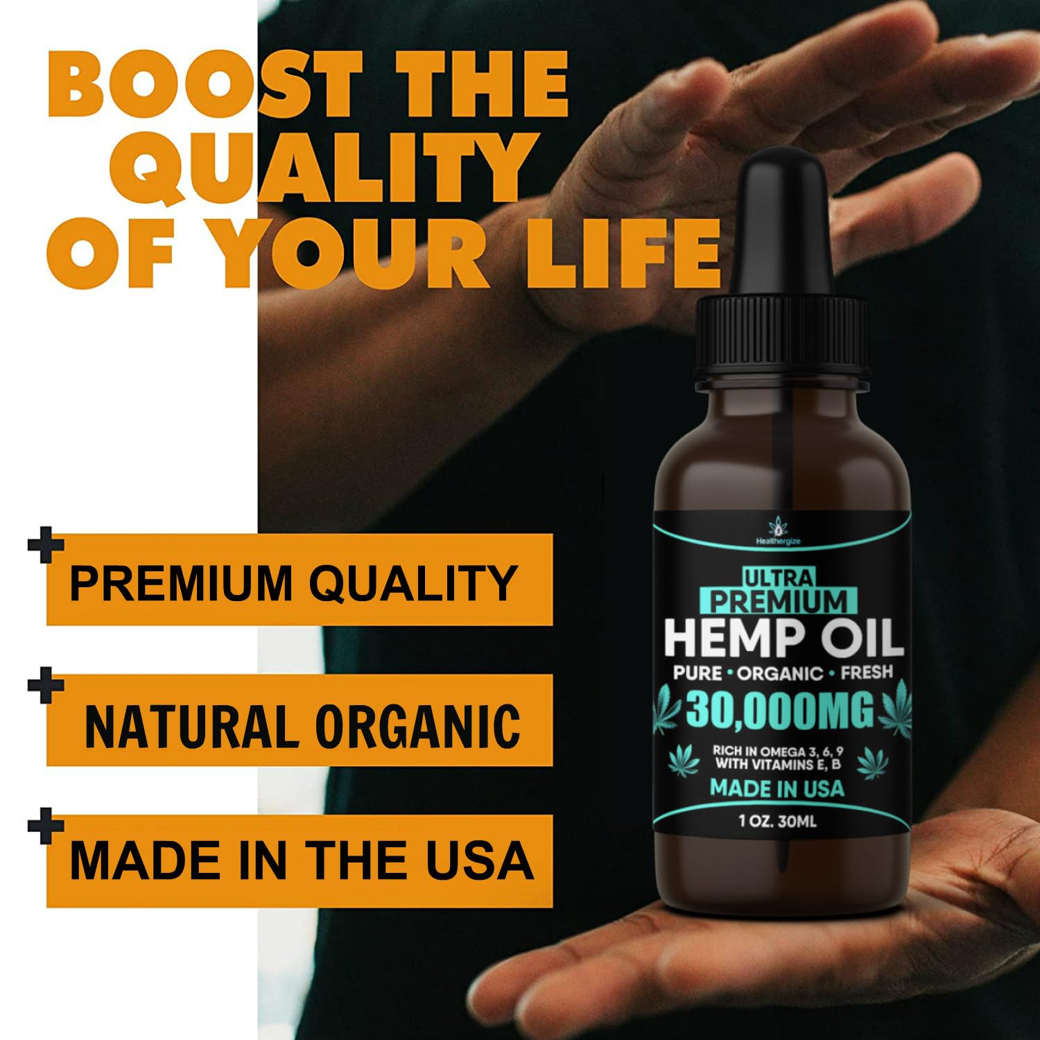 Healthergize Hemp Seed Oil with a serum and moisturiser
