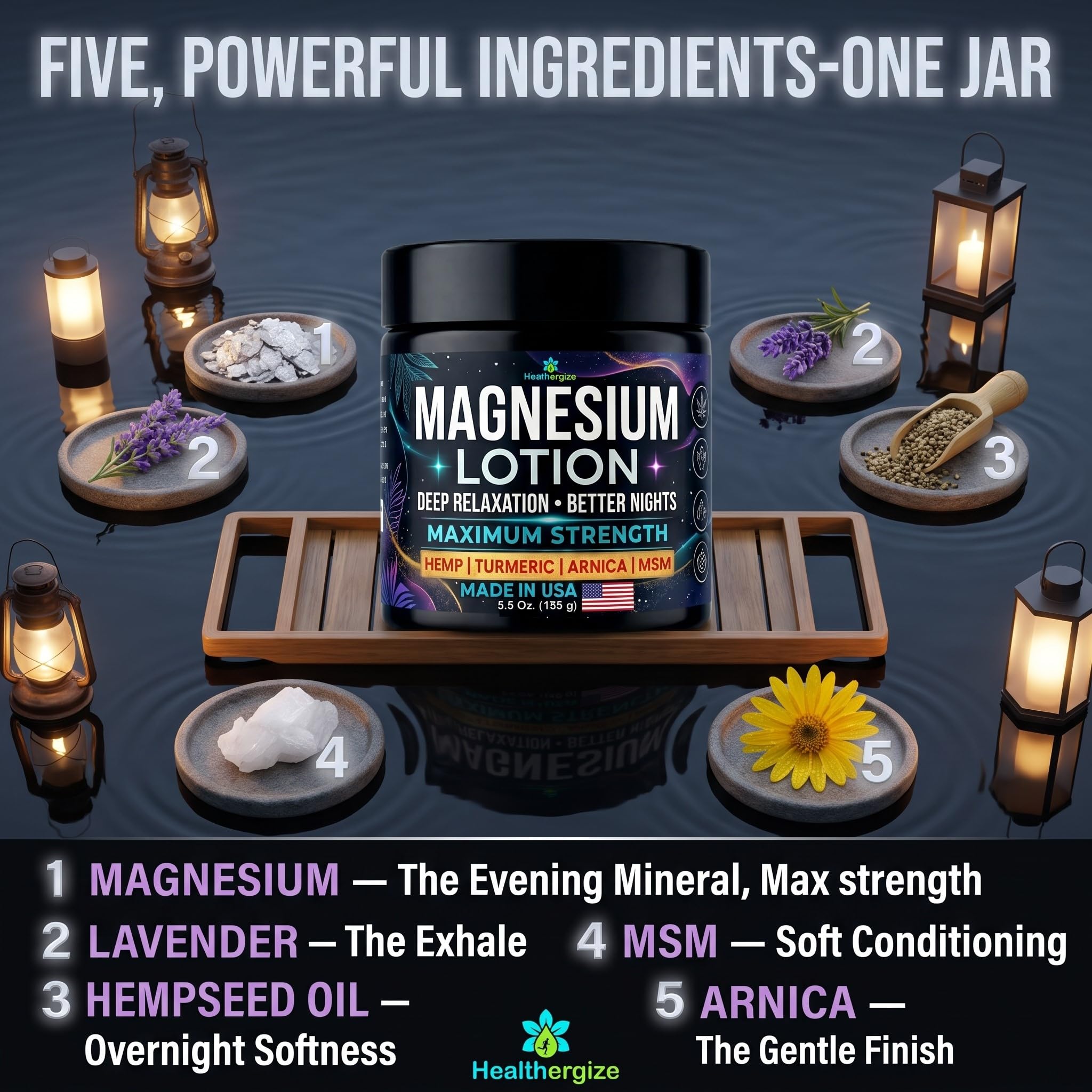 Healthergize Magnesium Lotion with lavender scent