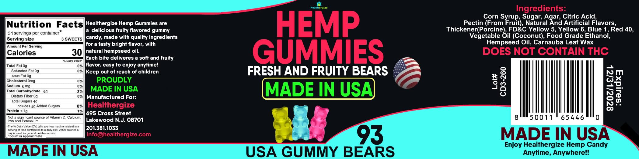Healthergize Omega 3-6-9 Gummies showing texture and colour